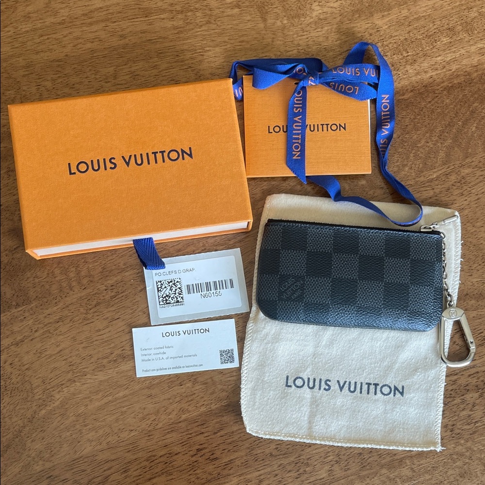 Louis Vuitton Black Damier Graphite Key Pouch
